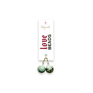 love bead turquoise earrings, gold dipped