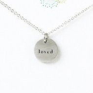 mom, you are loved necklace, sterling silver