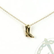 kick ass reminder necklace with gold dipped cowboy boot