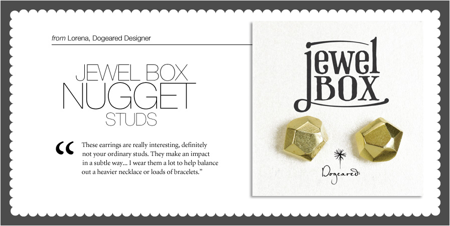 lorena's pick- jewelbox nugget studs, gold dipped