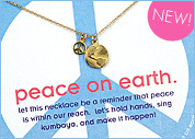 peace on earth necklace with earth charm and peace sign