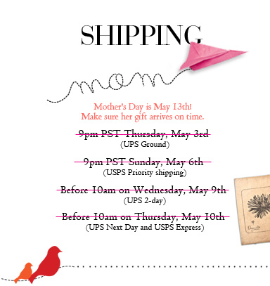 Mother's Day Shipping Deadlines