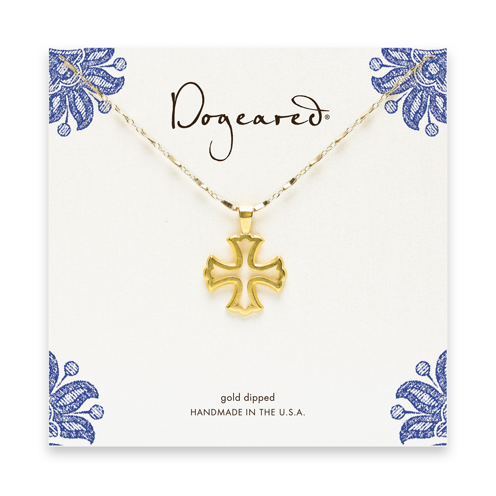 Crucifix Necklace on Gold Dipped Large Antique Cross Necklace   Dogeared Jewels And Gifts