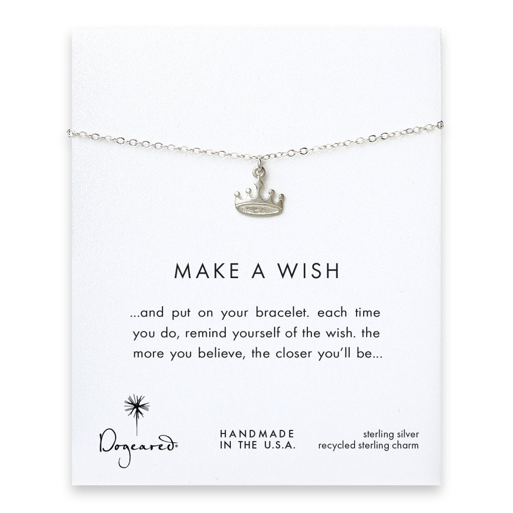make a wish crown bracelet, sterling silver