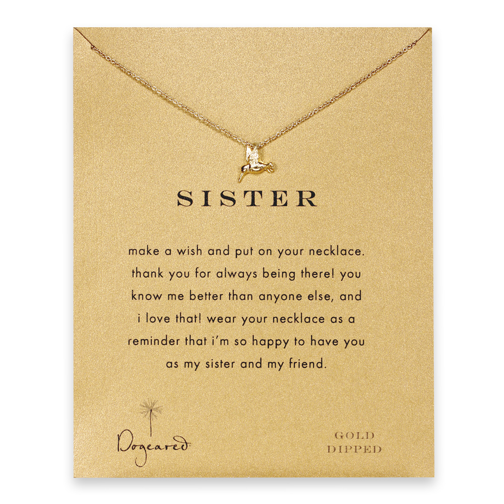 Sisters Necklace on Sister Hummingbird Necklace  Gold Dipped   Dogeared Jewels And Gifts