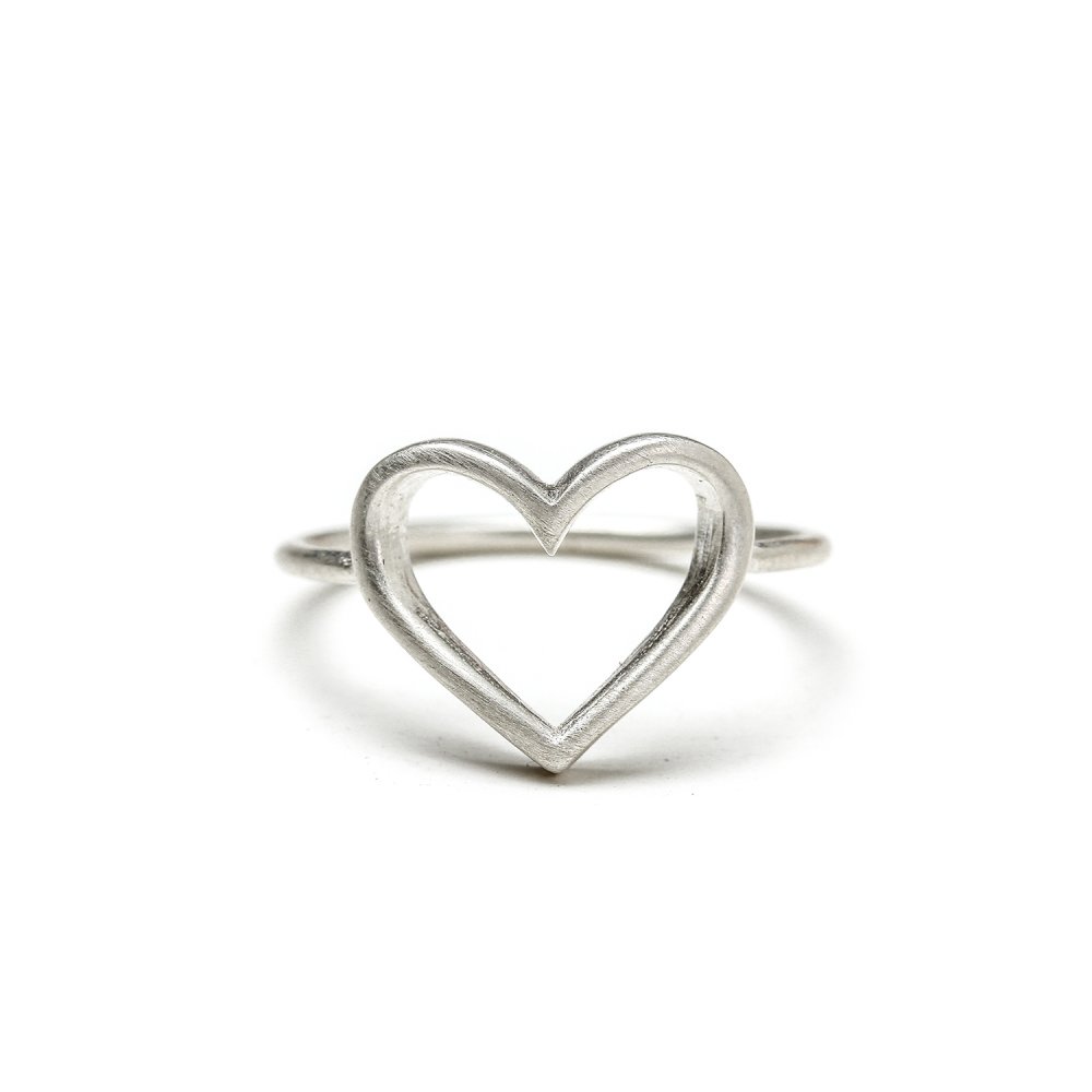 home  rings  charmed  large heart ring, sterling silver, size 5