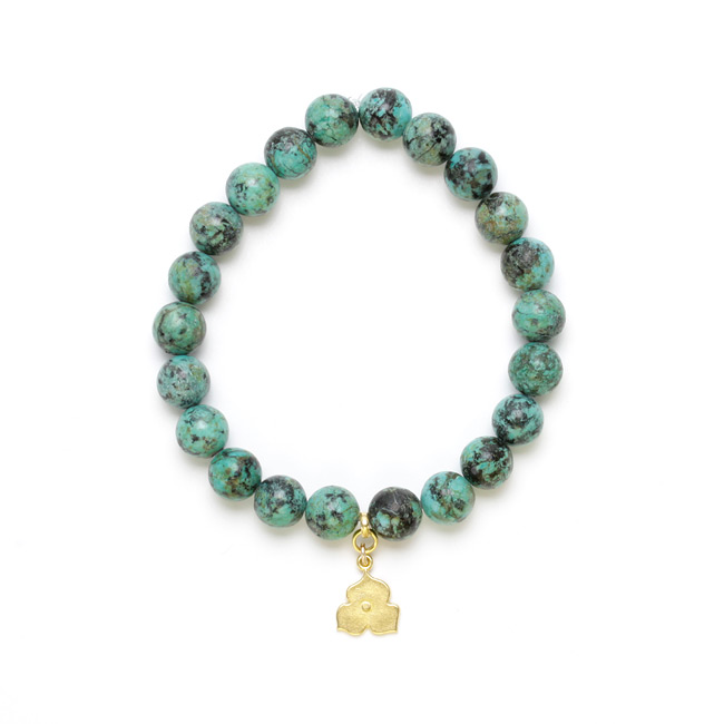 7 inch turquoise small goddess bracelet with 8mm sweet blossom 7 inch turquoise small goddess bracelet with 8mm sweet blossom