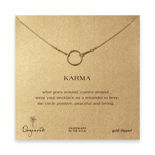 Buy necklaces - dogeared karma necklace, gold dipped