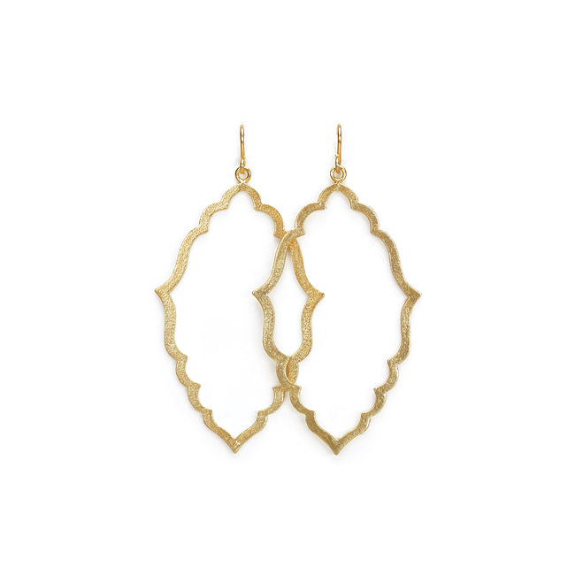 always beautiful moroccan shape gold dipped hoops earrings