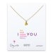 love collection sideways heart necklace, gold dipped