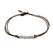 sparkle bracelet on tobacco irish linen, sterling silver