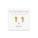 small dagger stud earrings, gold dipped