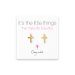 small simple cross stud earrings, gold dipped