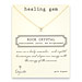 healing gem rock crystal necklace, gold dipped