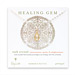 rock crystal teardrop healing gem gold dipped necklace - 20 inches