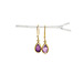amethyst teardrop healing gem gold dipped earrings