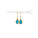 turquoise teardrop healing gem gold dipped earrings