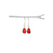 carnelian teardrop healing gem sterling silver earrings