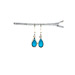 turquoise teardrop healing gem sterling silver earrings