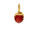 carnelian round gem, gold dipped