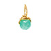 hemimorphite round gem, gold dipped