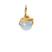 angelite round gem, gold dipped