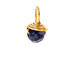 sodalite round gem, gold dipped