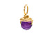 amethyst round gem, gold dipped