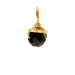 black onyx round gem, gold dipped