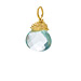 blue quartz briolette gem, gold dipped