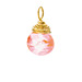 cherry quartz briolette gem, gold dipped