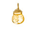 citrine briolette gem, gold dipped