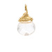 rock crystal briolette gem, gold dipped