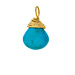 turquoise briolette gem, gold dipped