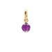 amethyst round faceted gem, gold dipped