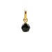 black onyx round faceted gem, gold dipped