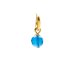 blue onyx round faceted gem, gold dipped