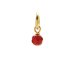 carnelian round faceted gem, gold dipped