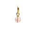 cherry quartz round faceted gem, gold dipped
