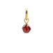 garnet round faceted gem, gold dipped