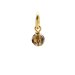 smoky quartz round faceted gem, gold dipped