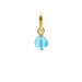 turquoise quartz round faceted gem, gold dipped