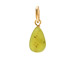 green jade teardrop gem, gold dipped