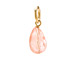 cherry quartz teardrop gem, gold dipped