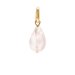 rose quartz teardrop gem, gold dipped