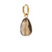 smokey quartz teardrop gem, gold dipped