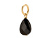 black onyx teardrop gem, gold dipped