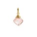 cherry quartz gem faceted diamond cut, gold dipped