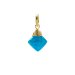 turquoise gem faceted diamond cut, gold dipped