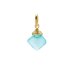 turquoise quartz gem faceted diamond cut, gold dipped